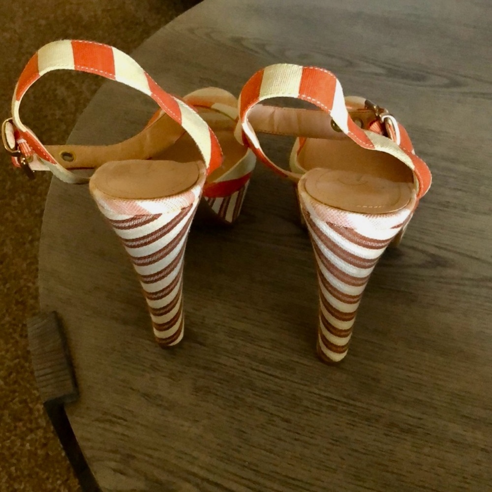 Jessica Simpson Red and Cream Striped Heels